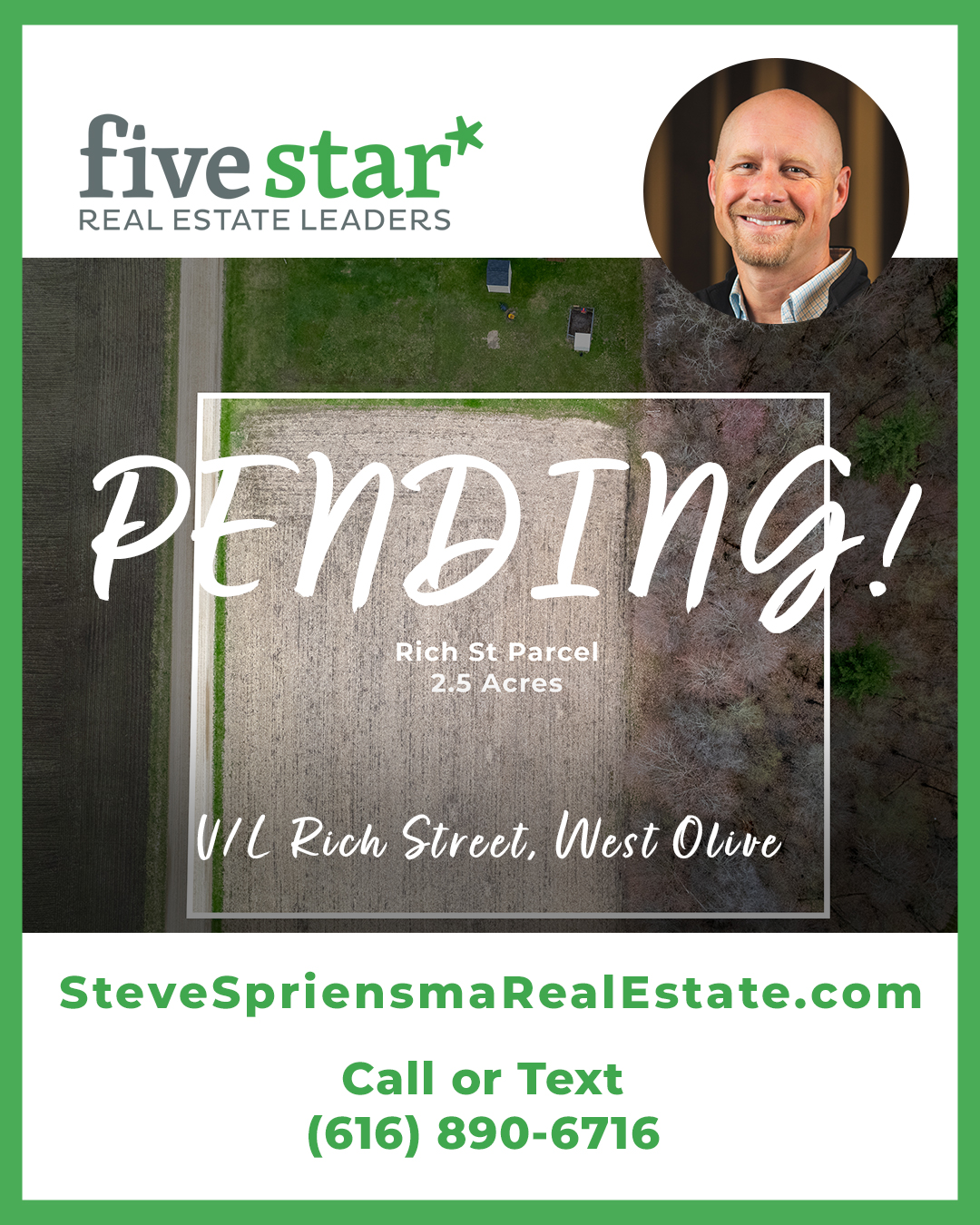Steve Spriensma Real Estate sells parcel in West Olive, Michigan